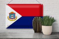 Blechschild Flagge Sint Maarten 30x20cm Flag Sint Maarten