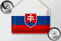 Blechschild Flagge Slowakei 30x20cm Flag of Slovakia