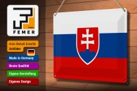 Blechschild Flagge Slowakei 30x20cm Flag of Slovakia