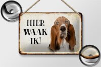 Blechschild Spruch 18x12cm holländisch Hier Waak ik...
