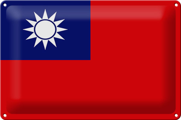 Blechschild Flagge China 30x20cm Flag of Taiwan