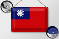 Blechschild Flagge China 30x20cm Flag of Taiwan