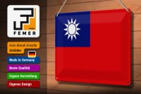 Blechschild Flagge China 30x20cm Flag of Taiwan