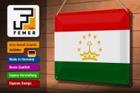 Blechschild Flagge Tadschikistan 30x20cm Flag of Tajikistan