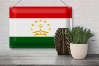 Blechschild Flagge Tadschikistan 30x20cm Flag of Tajikistan