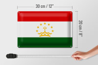 Blechschild Flagge Tadschikistan 30x20cm Flag of Tajikistan