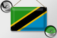 Blechschild Flagge Tansania 30x20cm Flag of Tanzania
