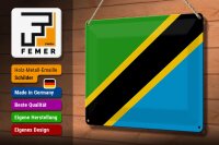 Blechschild Flagge Tansania 30x20cm Flag of Tanzania