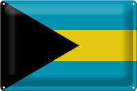 Blechschild Flagge Bahamas 30x20cm Flag of the Bahamas