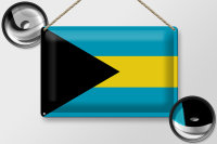Blechschild Flagge Bahamas 30x20cm Flag of the Bahamas