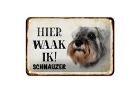 Blechschild Spruch 18x12cm holländisch Hier Waak ik...