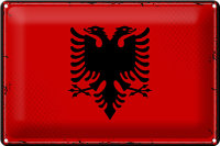 Blechschild Flagge Albanien 30x20cm Retro Flag Albania