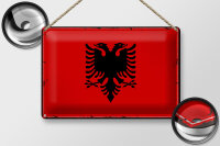 Blechschild Flagge Albanien 30x20cm Retro Flag Albania