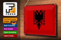 Blechschild Flagge Albanien 30x20cm Retro Flag Albania