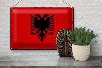 Blechschild Flagge Albanien 30x20cm Retro Flag Albania