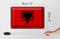 Blechschild Flagge Albanien 30x20cm Retro Flag Albania