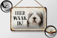 Blechschild Spruch 18x12cm holländisch Hier Waak ik...