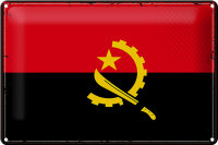 Blechschild Flagge Angolas 30x20cm Retro Flag of Angola