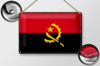 Blechschild Flagge Angolas 30x20cm Retro Flag of Angola