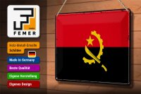 Blechschild Flagge Angolas 30x20cm Retro Flag of Angola