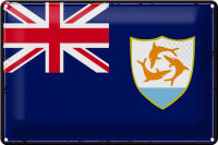 Blechschild Flagge Anguillas 30x20cm Retro Flag of Anguilla