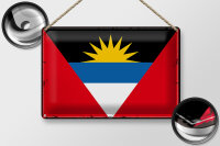 Blechschild Flagge Antigua und Barbuda 30x20cm Retro Flag