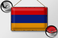 Blechschild Flagge Armenien 30x20cm Retro Flag of Armenia