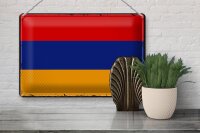 Blechschild Flagge Armenien 30x20cm Retro Flag of Armenia