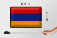 Blechschild Flagge Armenien 30x20cm Retro Flag of Armenia