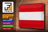 Blechschild Flagge Österreich 30x20cm Retro Flag of Austria