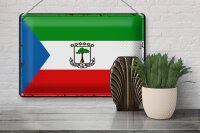 Blechschild Flagge Äquatorialguinea 30x20cm Retro Flag