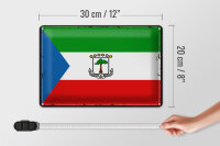 Blechschild Flagge Äquatorialguinea 30x20cm Retro Flag