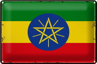 Blechschild Flagge Äthiopien 30x20cm Retro Flag...