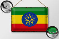 Blechschild Flagge Äthiopien 30x20cm Retro Flag...