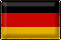 Blechschild Flagge Deutschland 30x20cm Retro Flag Germany