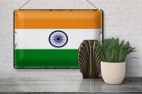 Blechschild Flagge Indien 30x20cm Retro Flag of India