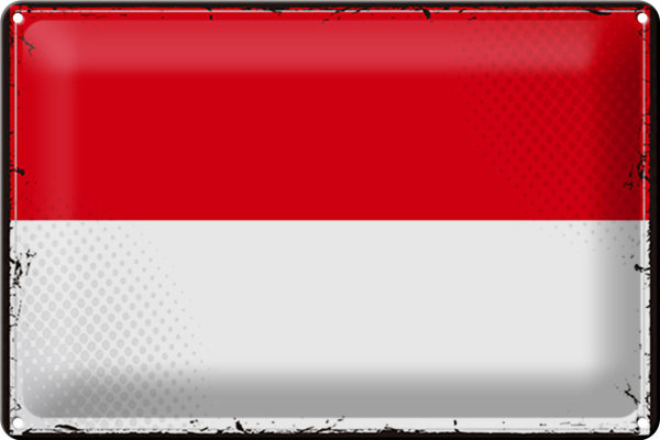 Blechschild Flagge Indonesien 30x20cm Retro Flag Indonesia