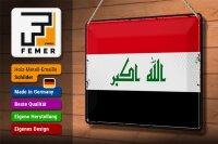 Blechschild Flagge Irak 30x20cm Retro Flag of Iraq