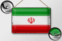 Blechschild Flagge Iran 30x20cm Retro Flag of iran