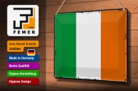 Blechschild Flagge Irland 30x20cm Retro Flag of Ireland