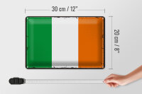Blechschild Flagge Irland 30x20cm Retro Flag of Ireland