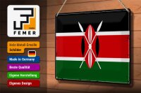 Blechschild Flagge Kenia 30x20cm Retro Flag of Kenya