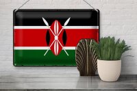 Blechschild Flagge Kenia 30x20cm Retro Flag of Kenya
