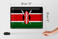 Blechschild Flagge Kenia 30x20cm Retro Flag of Kenya