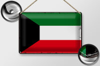 Blechschild Flagge Kuwait 30x20cm Retro Flag of Kuwait