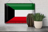 Blechschild Flagge Kuwait 30x20cm Retro Flag of Kuwait