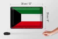 Blechschild Flagge Kuwait 30x20cm Retro Flag of Kuwait