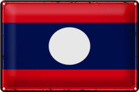 Blechschild Flagge Laos 30x20cm Retro Flag of Laos