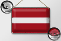 Blechschild Flagge Lettland 30x20cm Retro Flag of Latvia