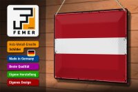 Blechschild Flagge Lettland 30x20cm Retro Flag of Latvia